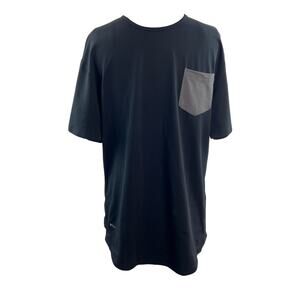 BYLT Premium Drop Cut Lux Black Top Stretch Crew Neck Pullover Tee Size Small S